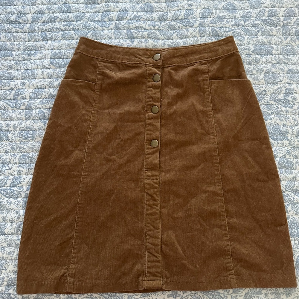 Ellison Brown Corduroy A-Line Skirt
